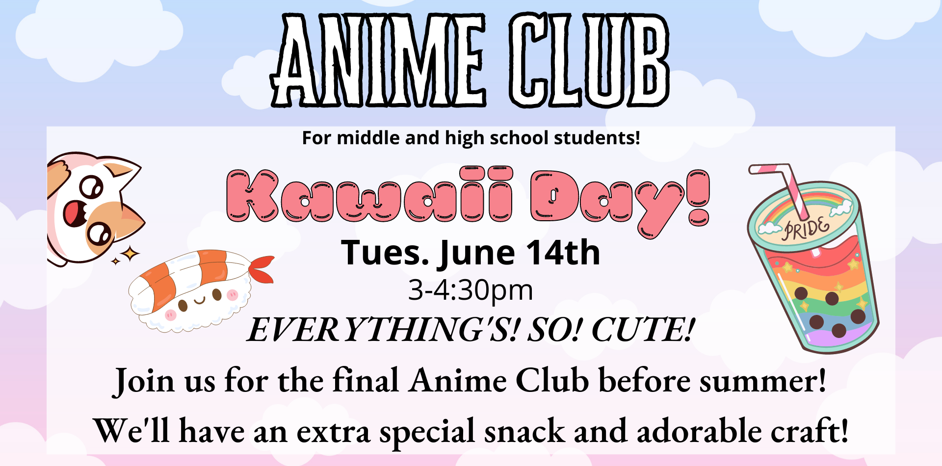 Anime Club Kawaii Day Chicopee Public Library