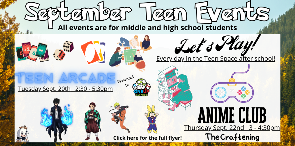 Sept '22 Teen Events