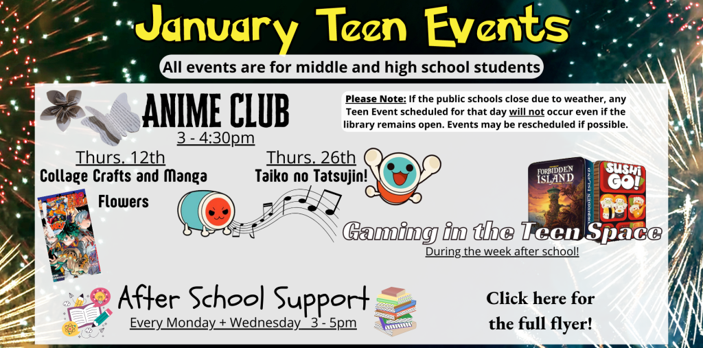 Teen Events for January 2023